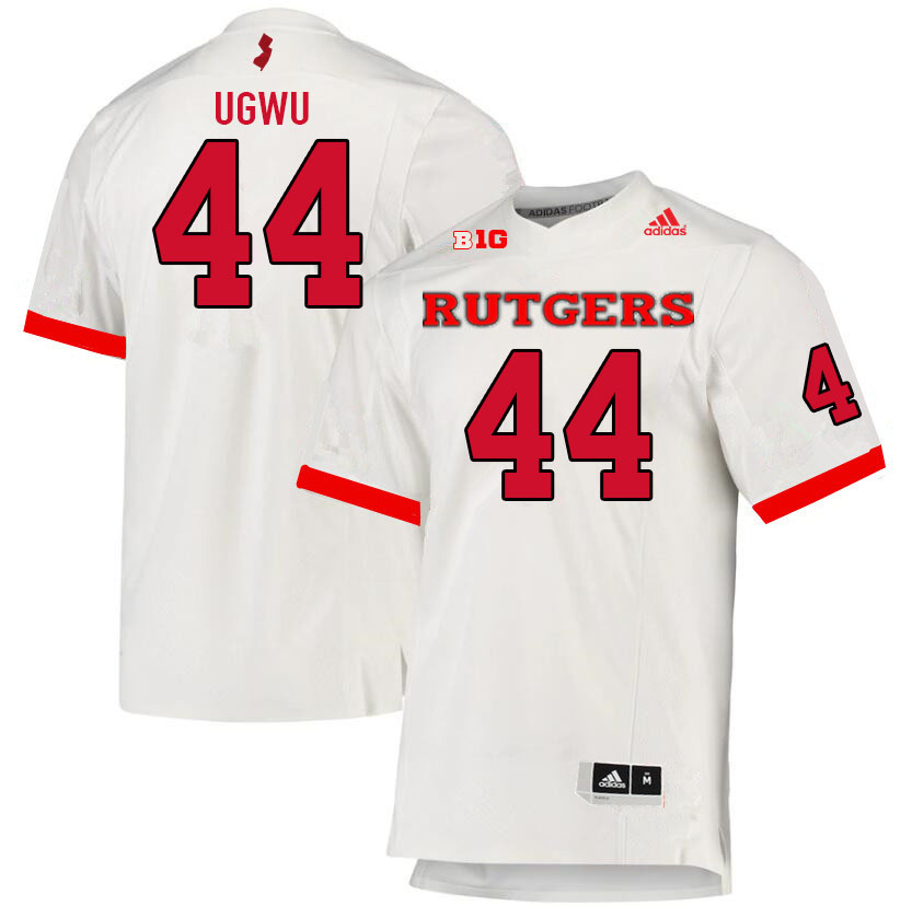 Men #44 Brian Ugwu Rutgers Scarlet Knights College Football Jerseys Sale-White - Click Image to Close